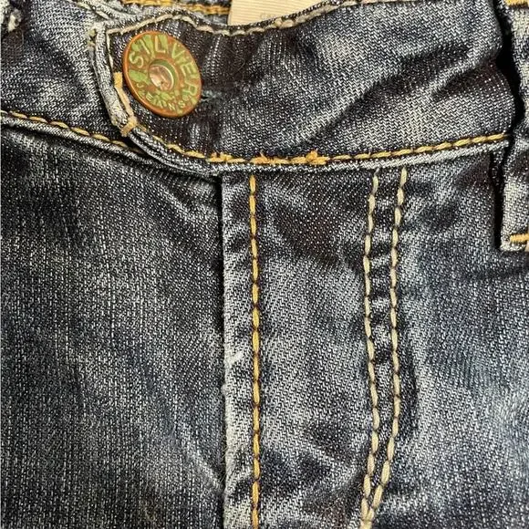 Silver Jeans Womens 27 Blue Denim Low Rise Boot Cut Surplus Western Medium Wash - Picture 5 of 15